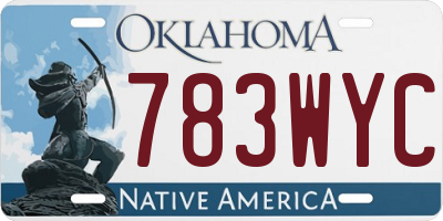 OK license plate 783WYC