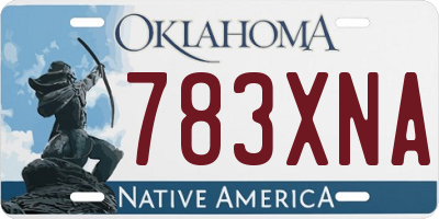 OK license plate 783XNA