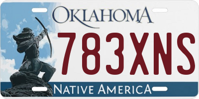 OK license plate 783XNS