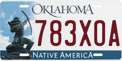 OK license plate 783XOA