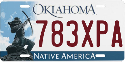 OK license plate 783XPA