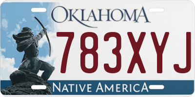 OK license plate 783XYJ