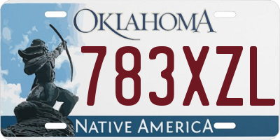 OK license plate 783XZL