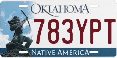 OK license plate 783YPT