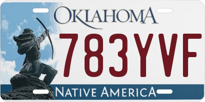 OK license plate 783YVF