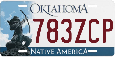 OK license plate 783ZCP