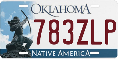 OK license plate 783ZLP