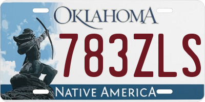 OK license plate 783ZLS