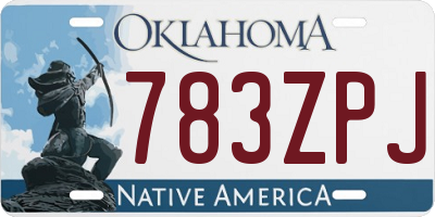 OK license plate 783ZPJ