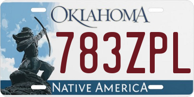 OK license plate 783ZPL