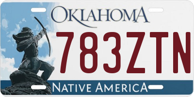 OK license plate 783ZTN