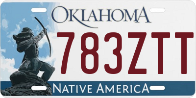 OK license plate 783ZTT