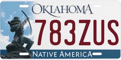 OK license plate 783ZUS