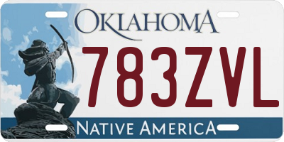 OK license plate 783ZVL
