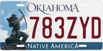 OK license plate 783ZYD