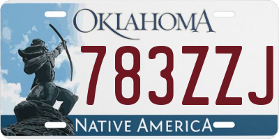 OK license plate 783ZZJ