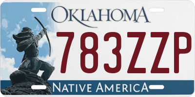 OK license plate 783ZZP