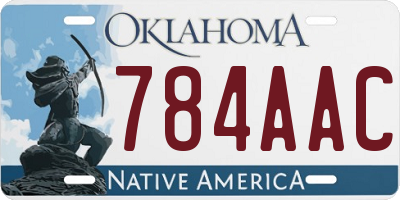 OK license plate 784AAC