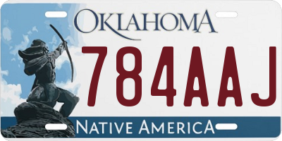 OK license plate 784AAJ