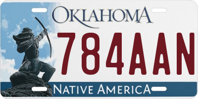 OK license plate 784AAN