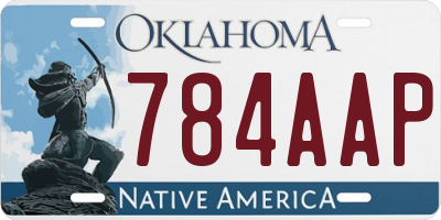 OK license plate 784AAP