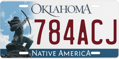 OK license plate 784ACJ