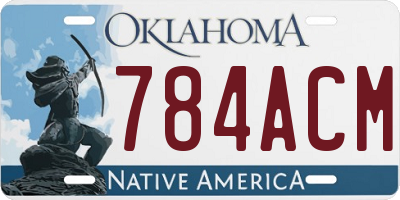 OK license plate 784ACM