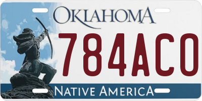 OK license plate 784ACO