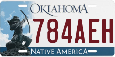 OK license plate 784AEH