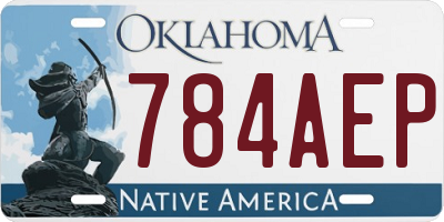OK license plate 784AEP