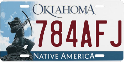 OK license plate 784AFJ