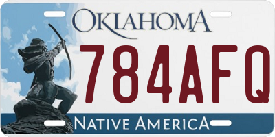 OK license plate 784AFQ