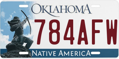 OK license plate 784AFW