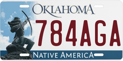 OK license plate 784AGA