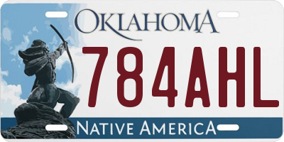 OK license plate 784AHL