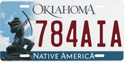 OK license plate 784AIA