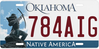 OK license plate 784AIG