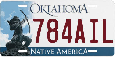 OK license plate 784AIL