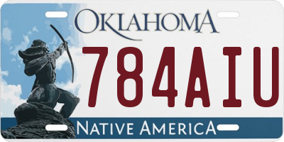 OK license plate 784AIU