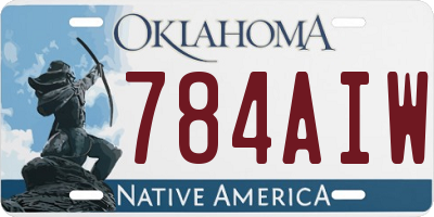 OK license plate 784AIW