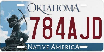 OK license plate 784AJD