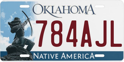 OK license plate 784AJL