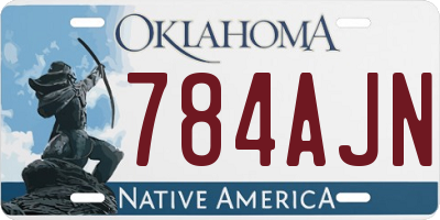 OK license plate 784AJN