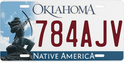 OK license plate 784AJV