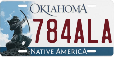 OK license plate 784ALA