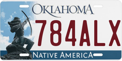 OK license plate 784ALX