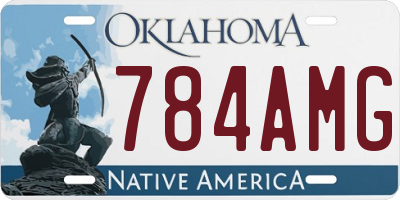 OK license plate 784AMG