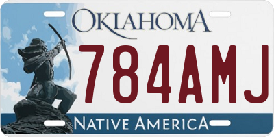 OK license plate 784AMJ
