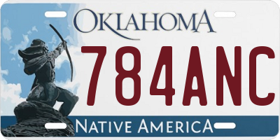 OK license plate 784ANC