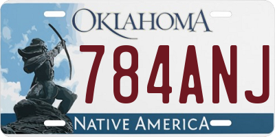 OK license plate 784ANJ